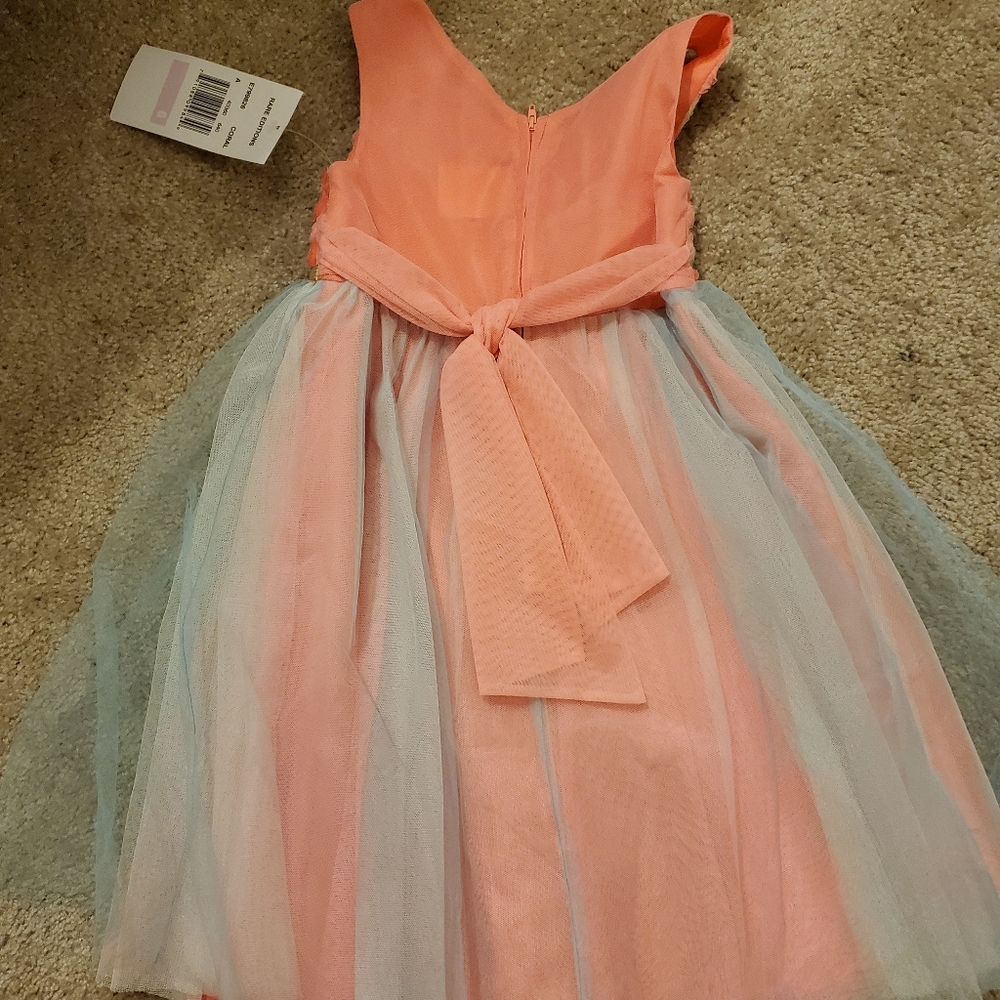 Rare Editions Dress Coral 3D Flower - Picture 4 of 4